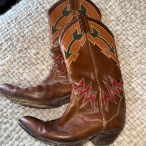 Vintage Tony Lama Light Brown Leather Boots